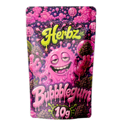 Bubblegum 25% THCA indoor flower med kraftigt frostet trichomlag på sort baggrund