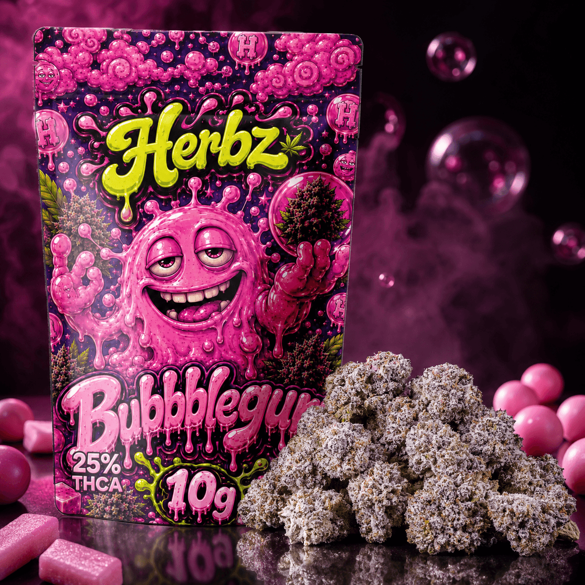 Bubblegum 25% THCA-toppskott med söt, bärig aromprofil