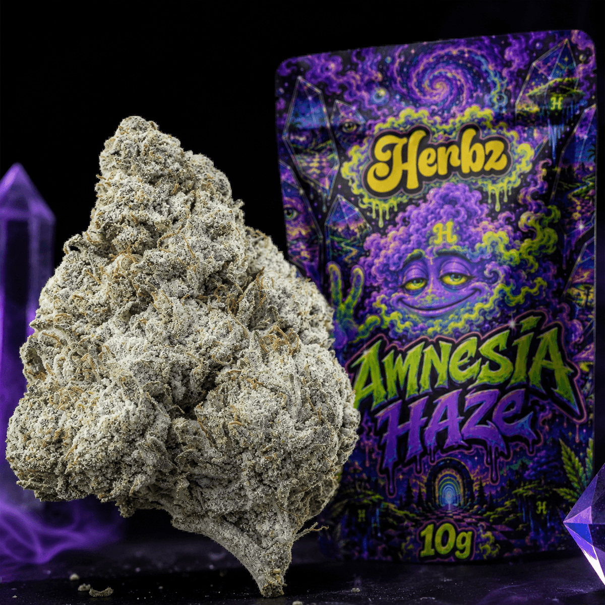 Amnesia Haze-toppskott med tät struktur och vitt resinlager