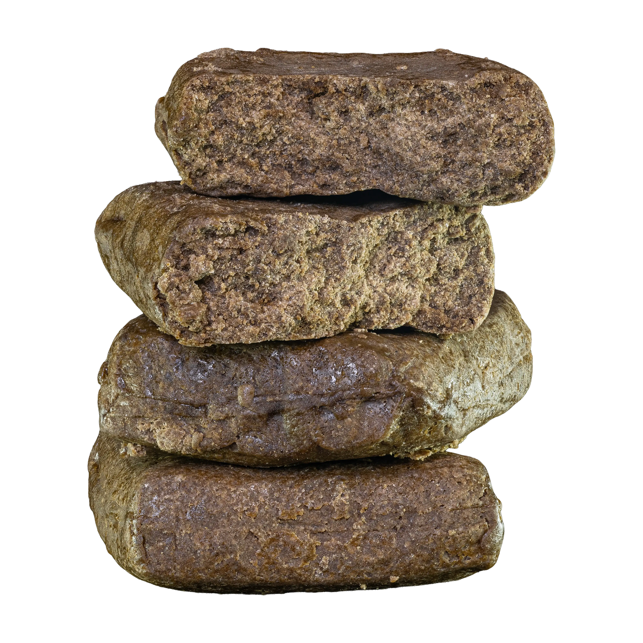 Nærbillede af Cali Cream 50% THCA med porøs og resinrig hashstruktur