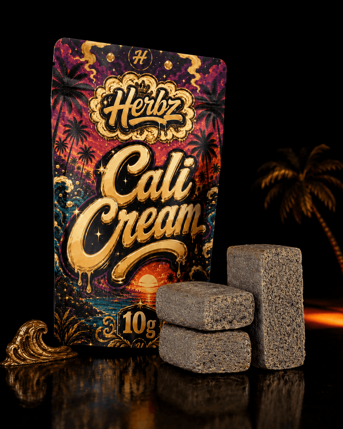 Herbz Cali Cream 10 g förpackning med tropisk design