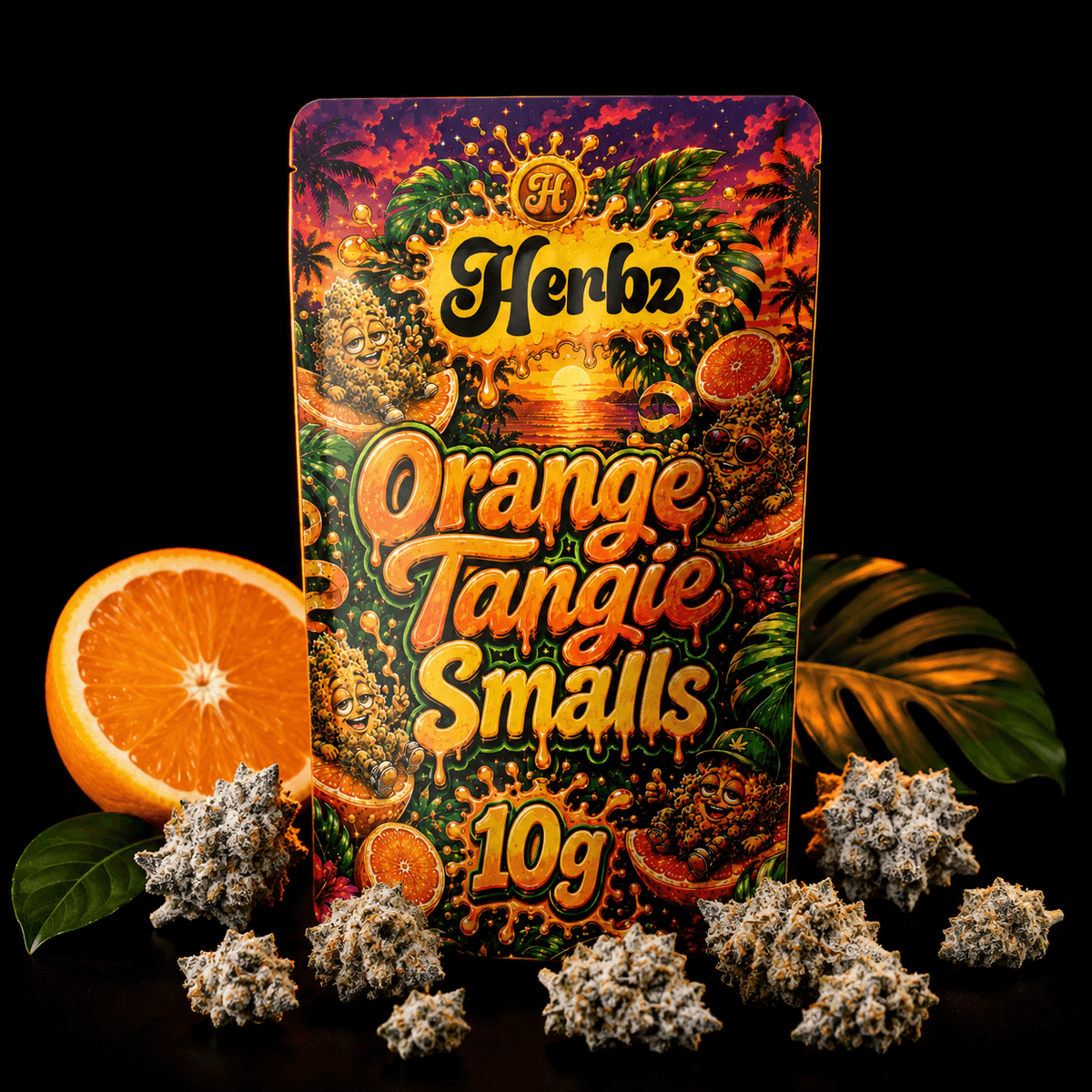 Orange Tangie Smalls 22% THCA små toppskott med citrusinspirerad aromprofil