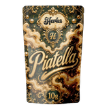 Piatella 60% THCA ice water hash med lys gylden farve og Herbz emballage