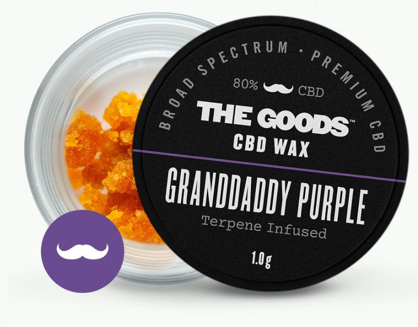 granddaddy purple wax cbd koncentrat i glasbeholder
